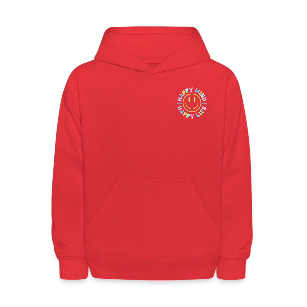 Happy Soul Happy Mind Happy Life Kids Pullover Hoodie - red