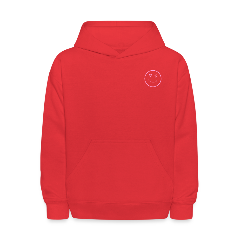 Moody Face Letter Design Kids Pullover Hoodie - red