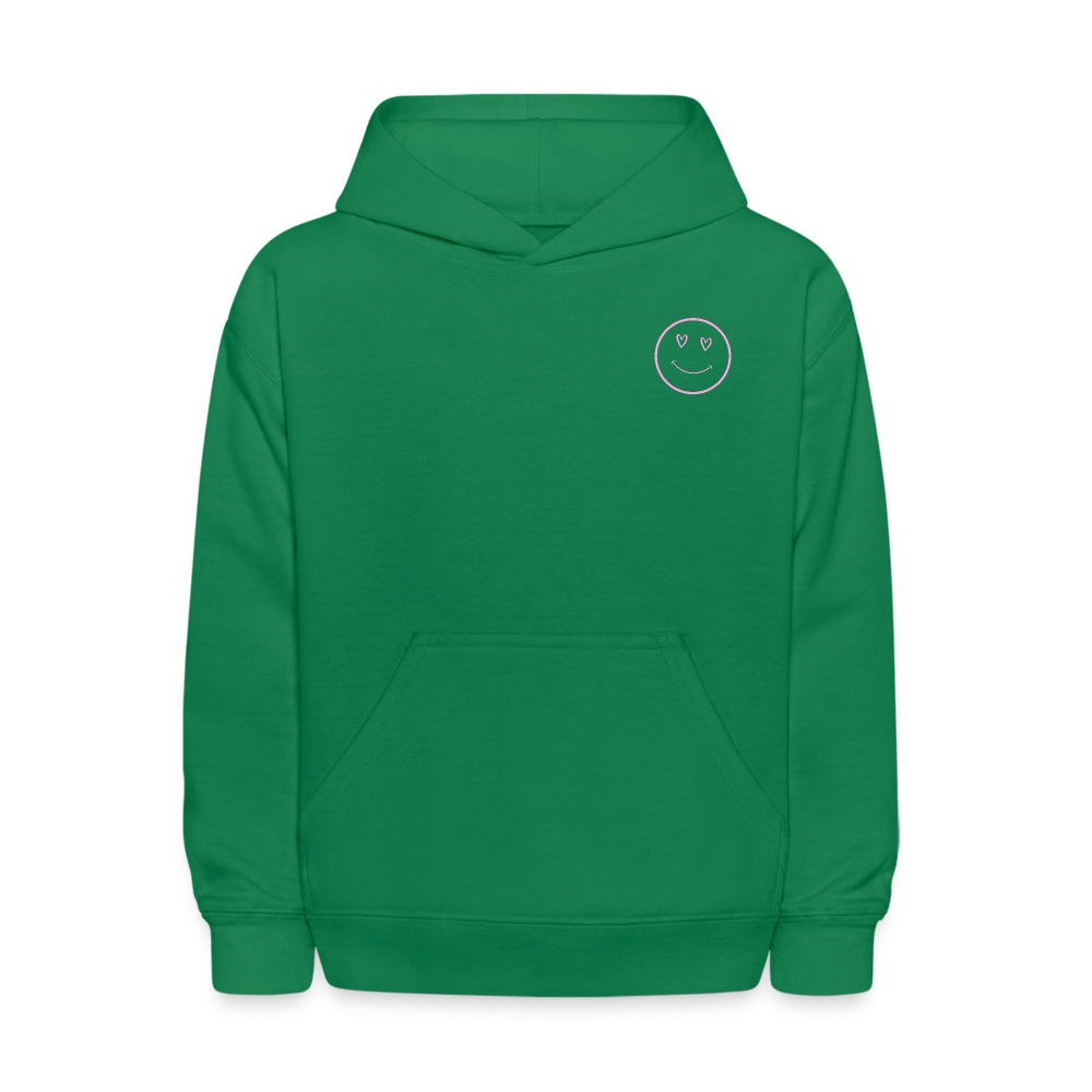Moody Face Letter Design Kids Pullover Hoodie - kelly green