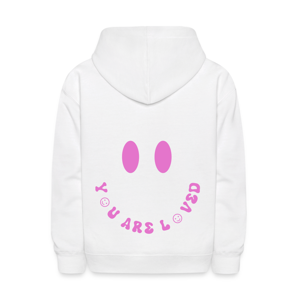 You Are Loved Smile Kids Pullover Hoodie - white