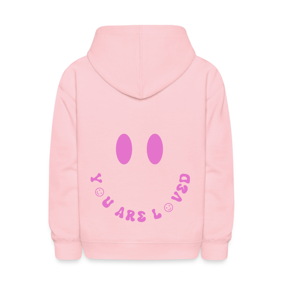 You Are Loved Smile Kids Pullover Hoodie - pink