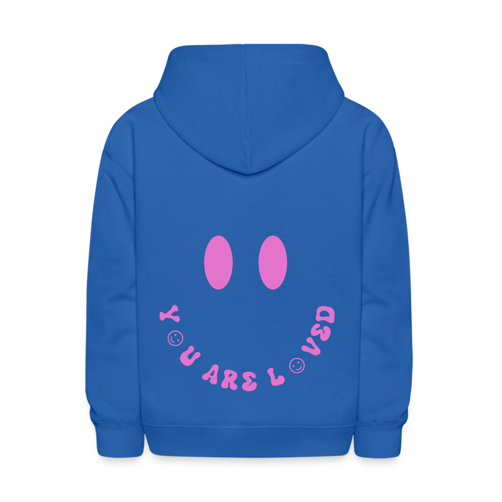 You Are Loved Smile Kids Pullover Hoodie - royal blue