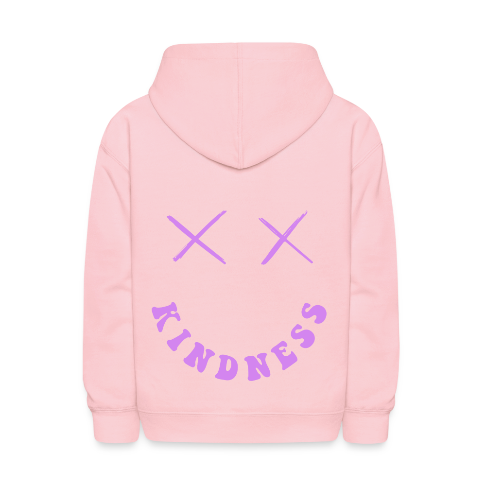 Kindness Smile Face Kids Pullover Hoodie - pink