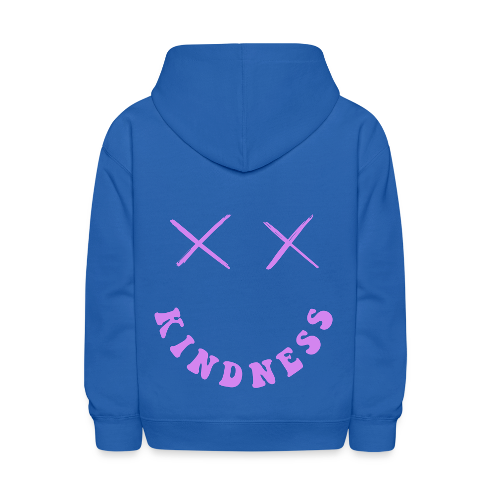 Kindness Smile Face Kids Pullover Hoodie - royal blue