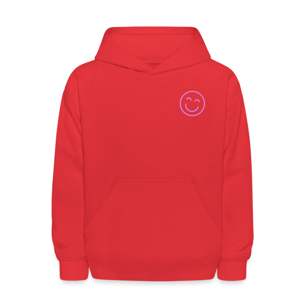 Kindness Smile Face Kids Pullover Hoodie - red