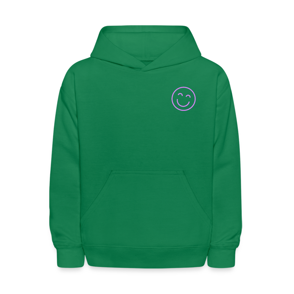 Kindness Smile Face Kids Pullover Hoodie - kelly green