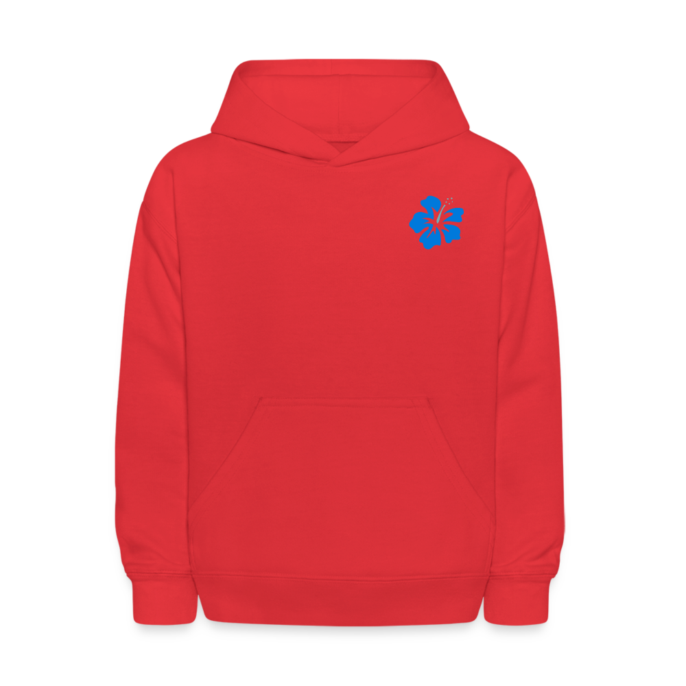Let's Collect Seashells Sandy Beach Waves Kids Pullover Hoodie - red