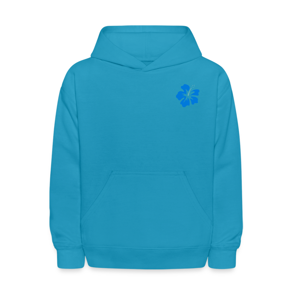 Let's Collect Seashells Sandy Beach Waves Kids Pullover Hoodie - turquoise