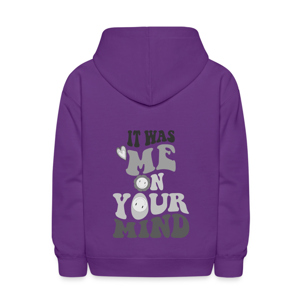 It Was Me On Your Mind Kids Pullover Hoodie - purple