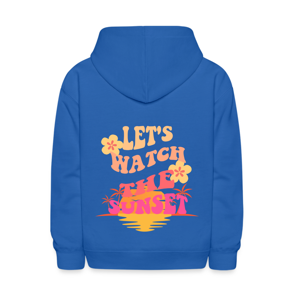 Let's Watch The Sunset Kids Pullover Hoodie - royal blue