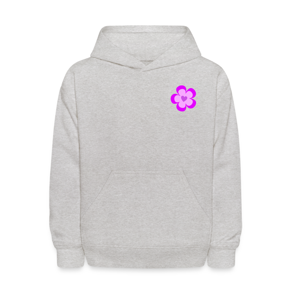 Faith Over Fear Love Flowers Kids Pullover Hoodie - heather gray