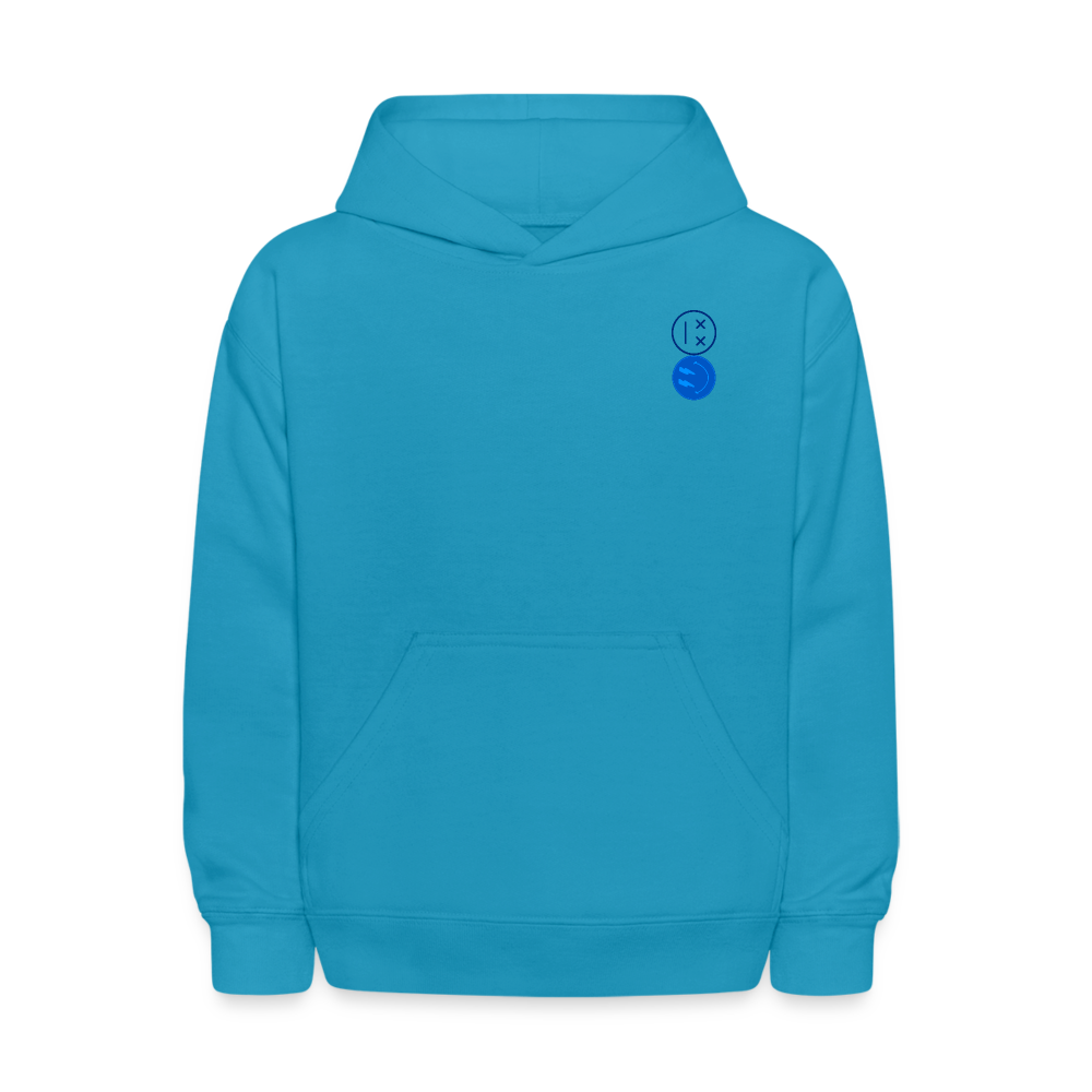 Love You to The Moon and Back Kids Pullover Hoodie - turquoise