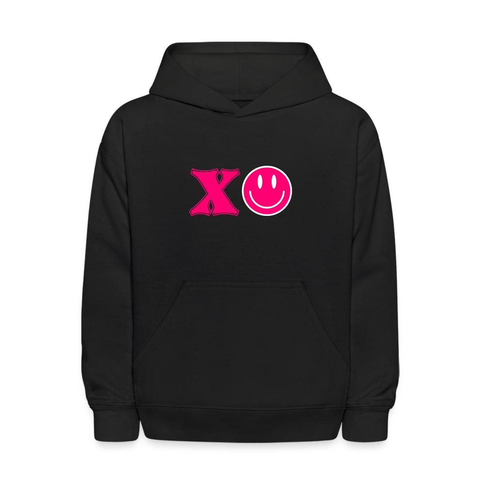XOXO Smile Pink Kids Pullover Hoodie - black
