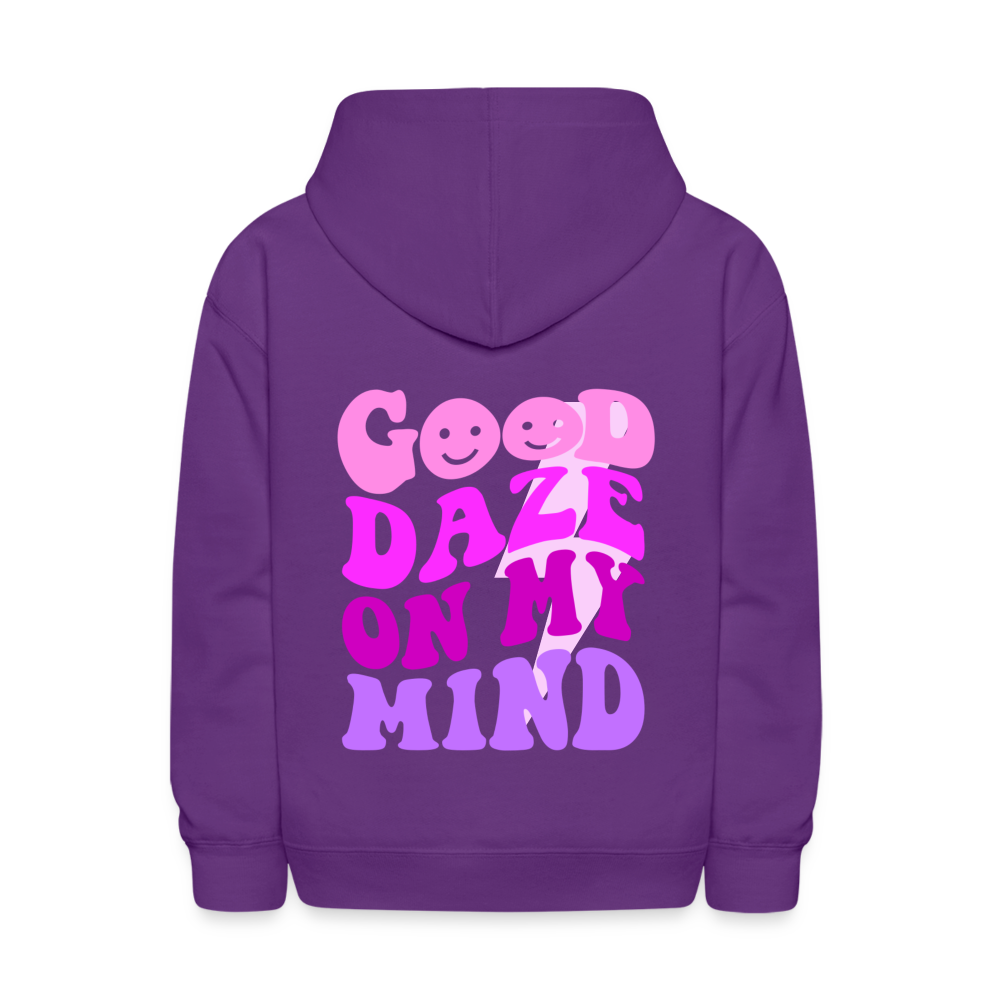 Good Daze on My Mind Kids Pullover Hoodie - purple