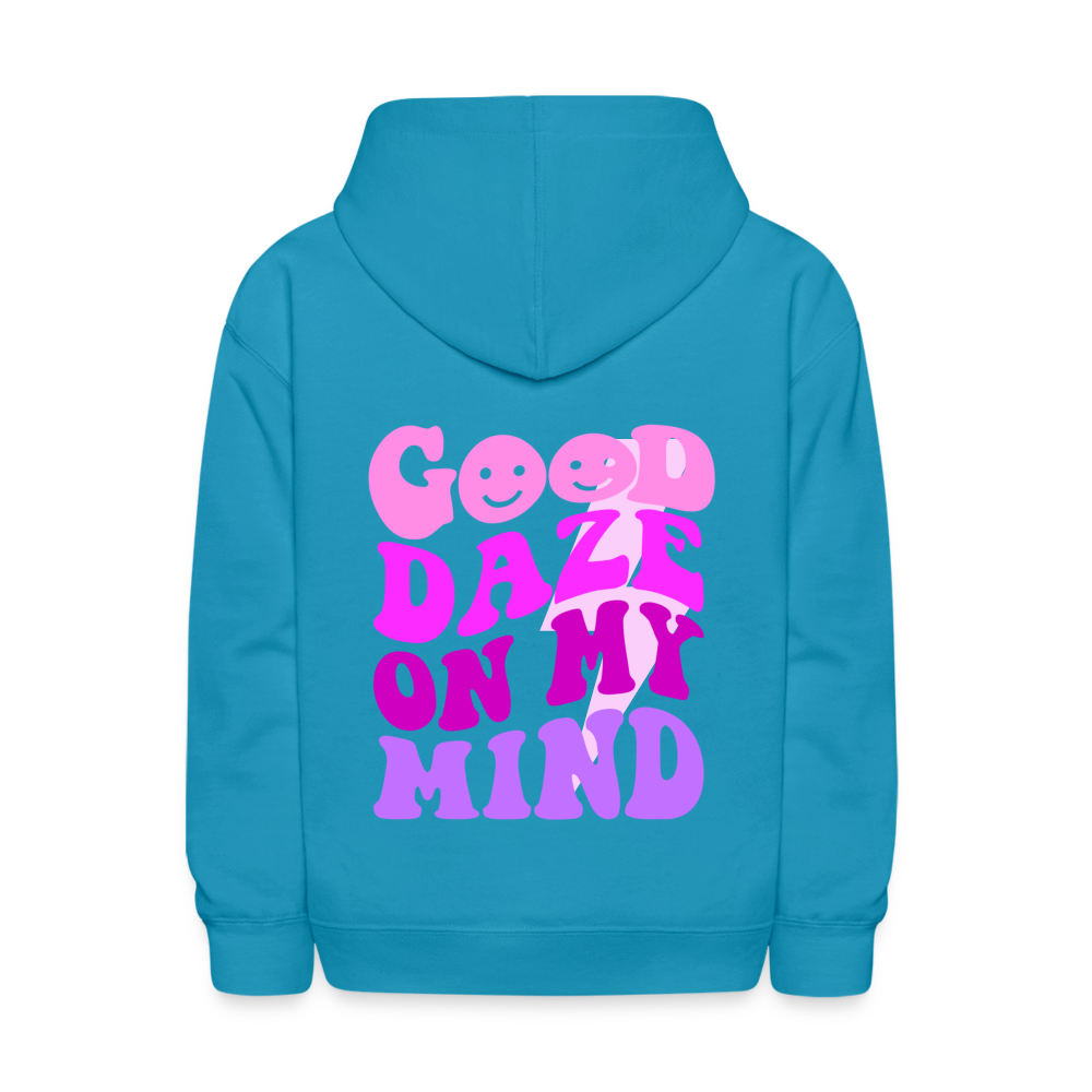 Good Daze on My Mind Kids Pullover Hoodie - turquoise