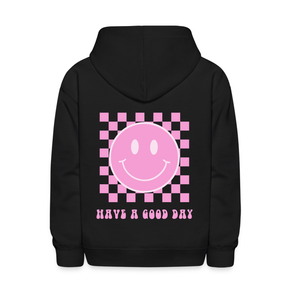 Have A Good Day Retro Smile Kids Pullover Hoodie - black