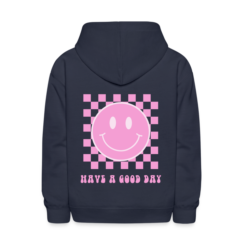 Have A Good Day Retro Smile Kids Pullover Hoodie - navy