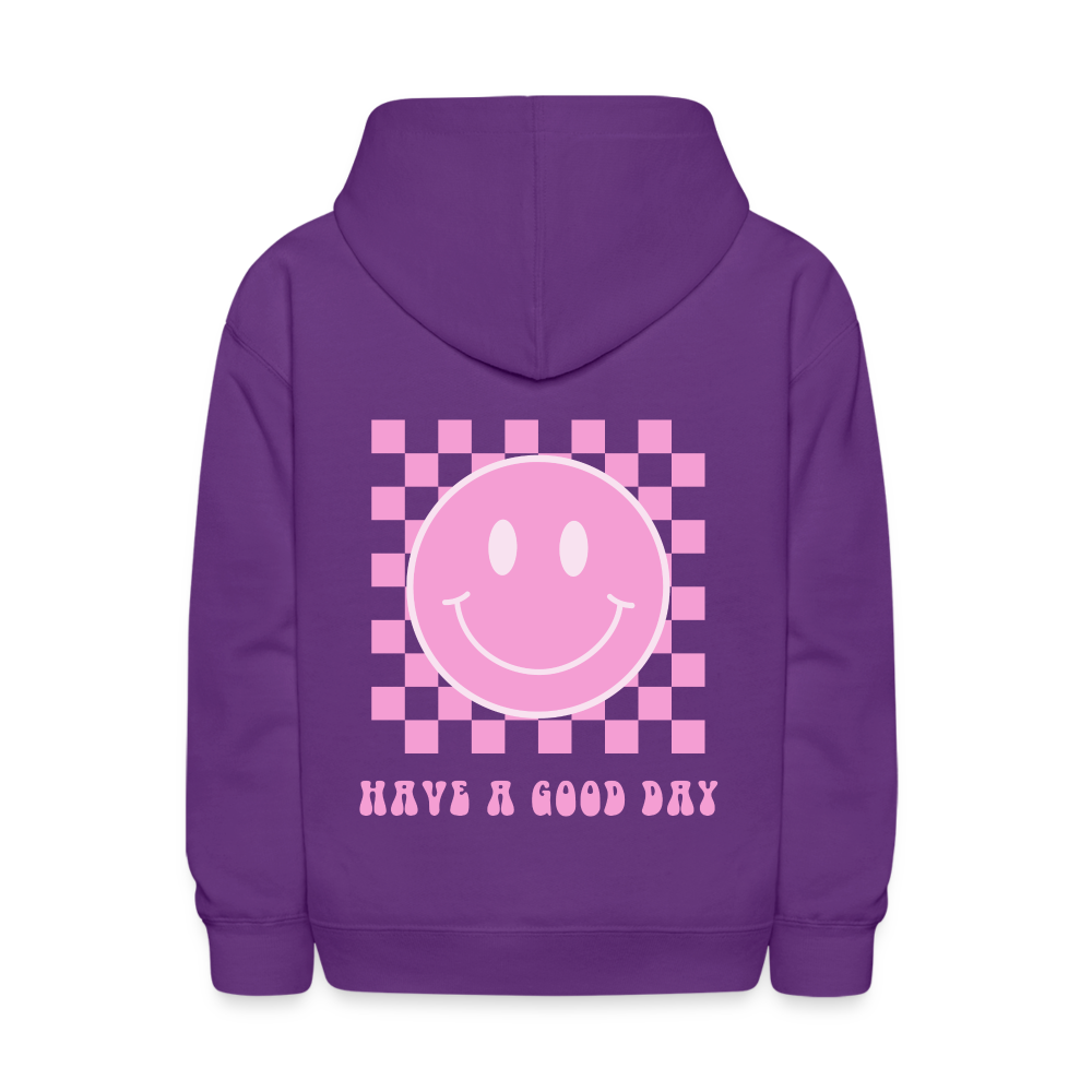 Have A Good Day Retro Smile Kids Pullover Hoodie - purple
