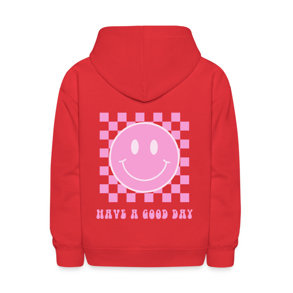Have A Good Day Retro Smile Kids Pullover Hoodie - red