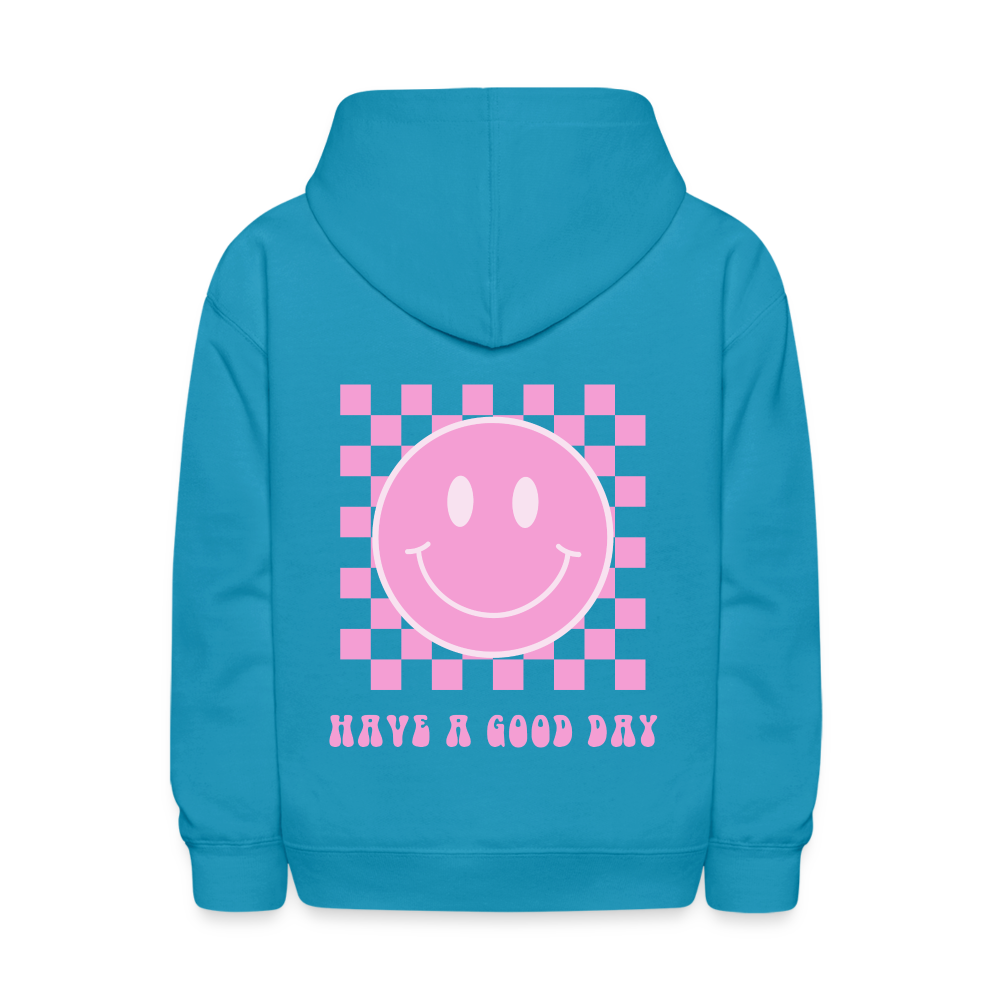 Have A Good Day Retro Smile Kids Pullover Hoodie - turquoise
