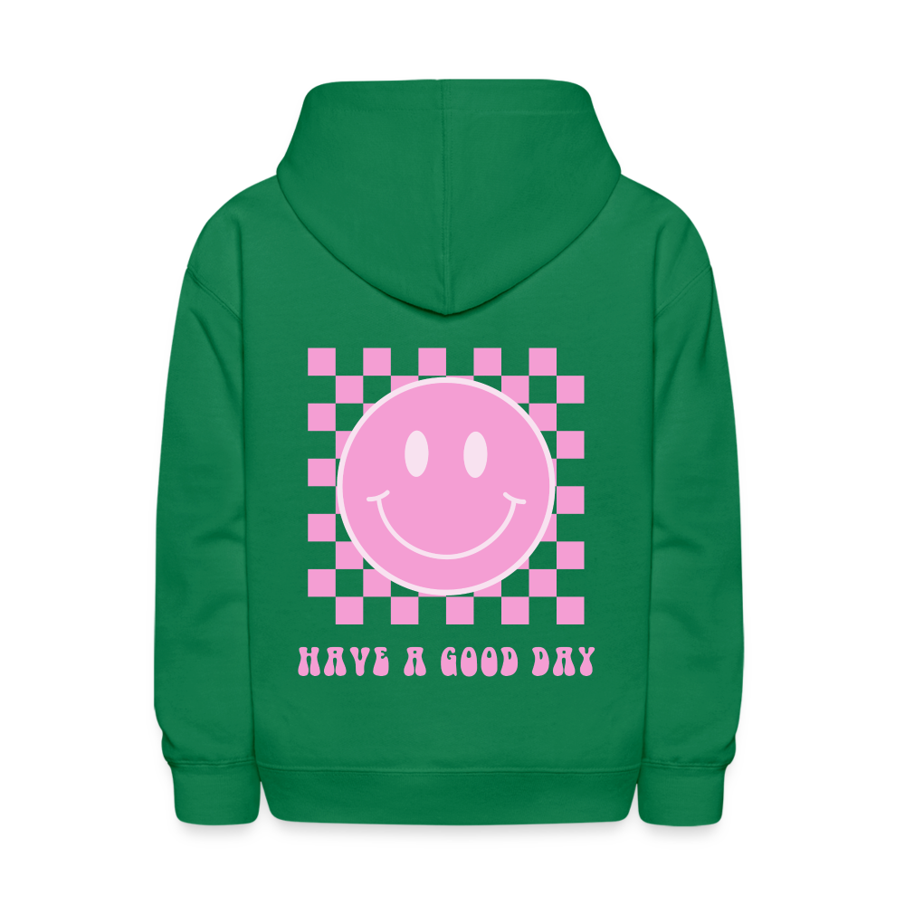 Have A Good Day Retro Smile Kids Pullover Hoodie - kelly green
