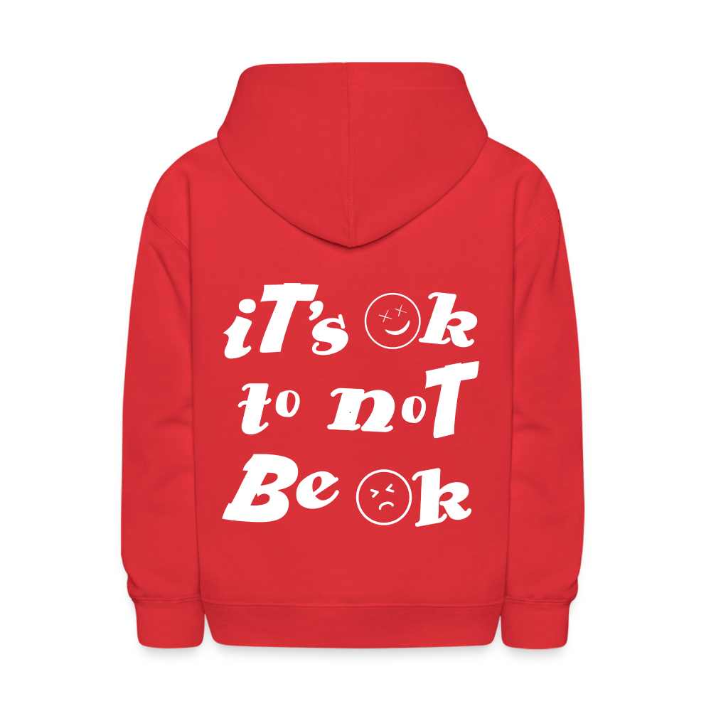 It's ok to Not Be ok Kids Pullover Hoodie - red