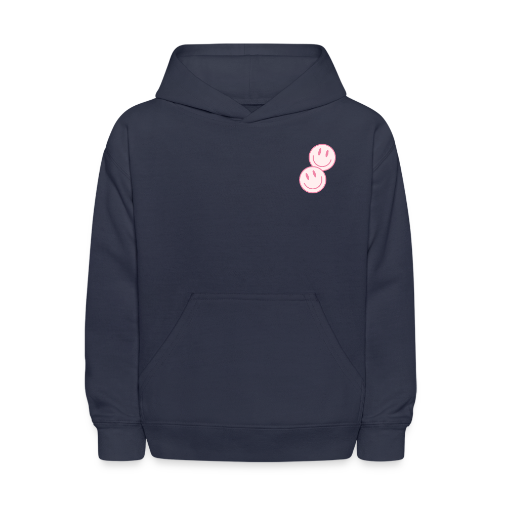 Have A Good Day Pink Smile Kids Pullover Hoodie Print - navy