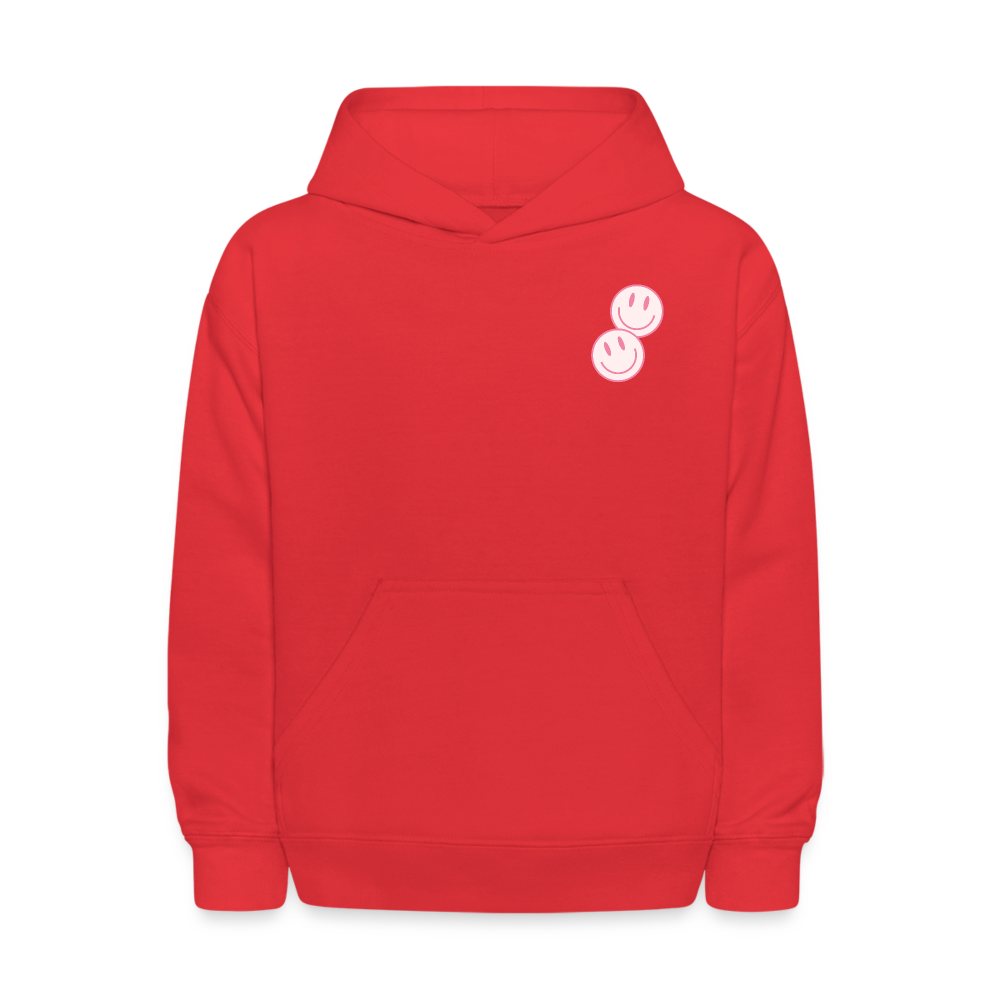 Have A Good Day Pink Smile Kids Pullover Hoodie Print - red