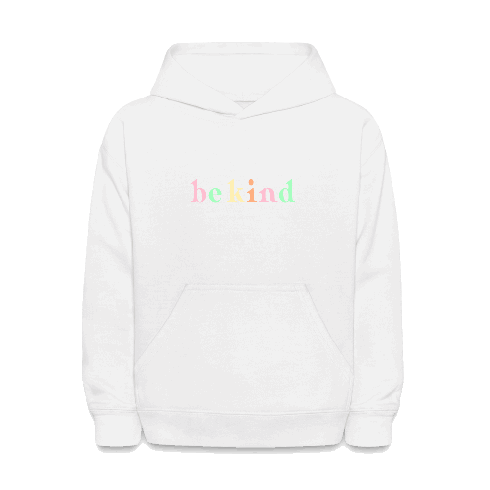 be kind Kids Pullover Hoodie Print - white