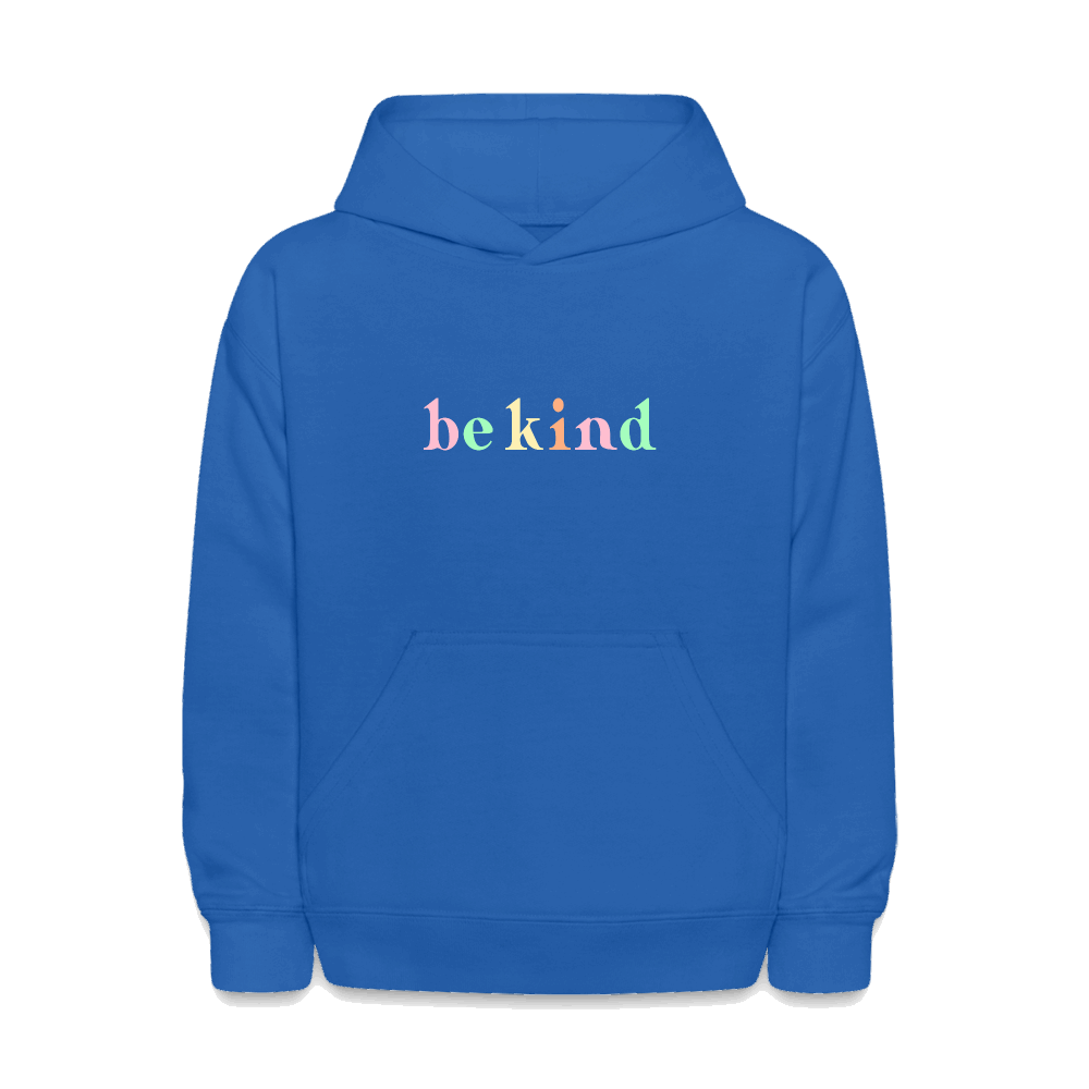 be kind Kids Pullover Hoodie Print - royal blue