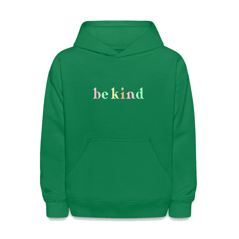 be kind Kids Pullover Hoodie Print - kelly green