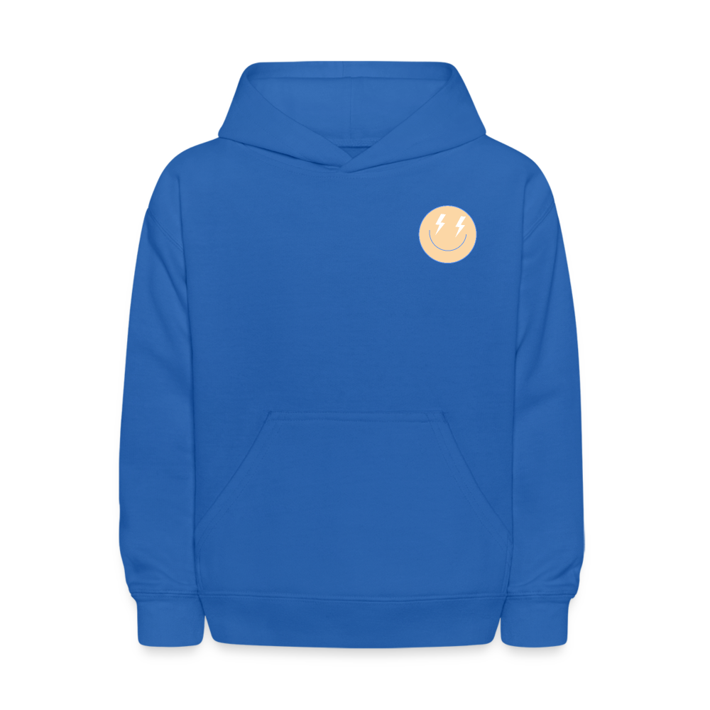 Sunsets Catch Waves Kids Pullover Hoodie Print - royal blue