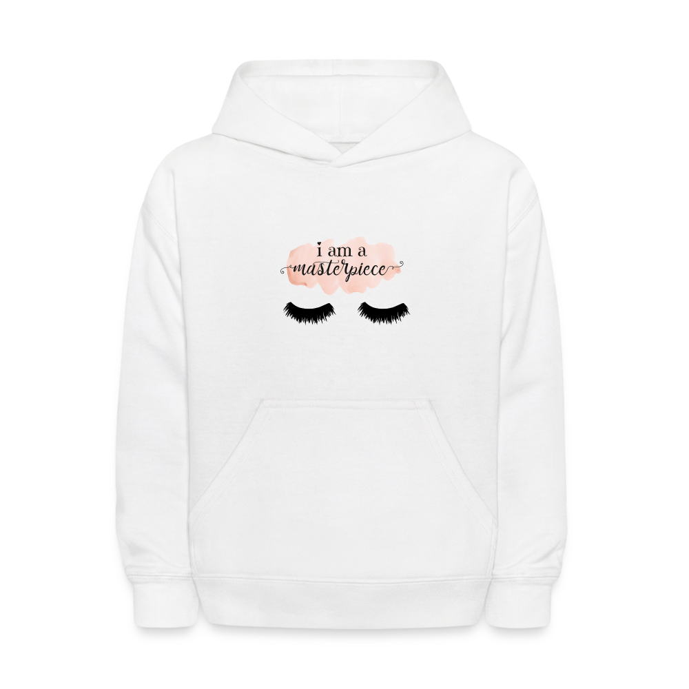 i am A Masterpiece Kids Pullover Hoodie Print - white