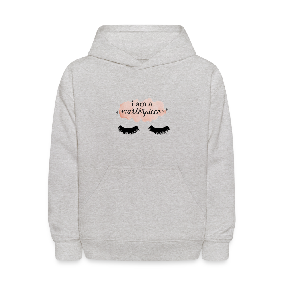 i am A Masterpiece Kids Pullover Hoodie Print - heather gray
