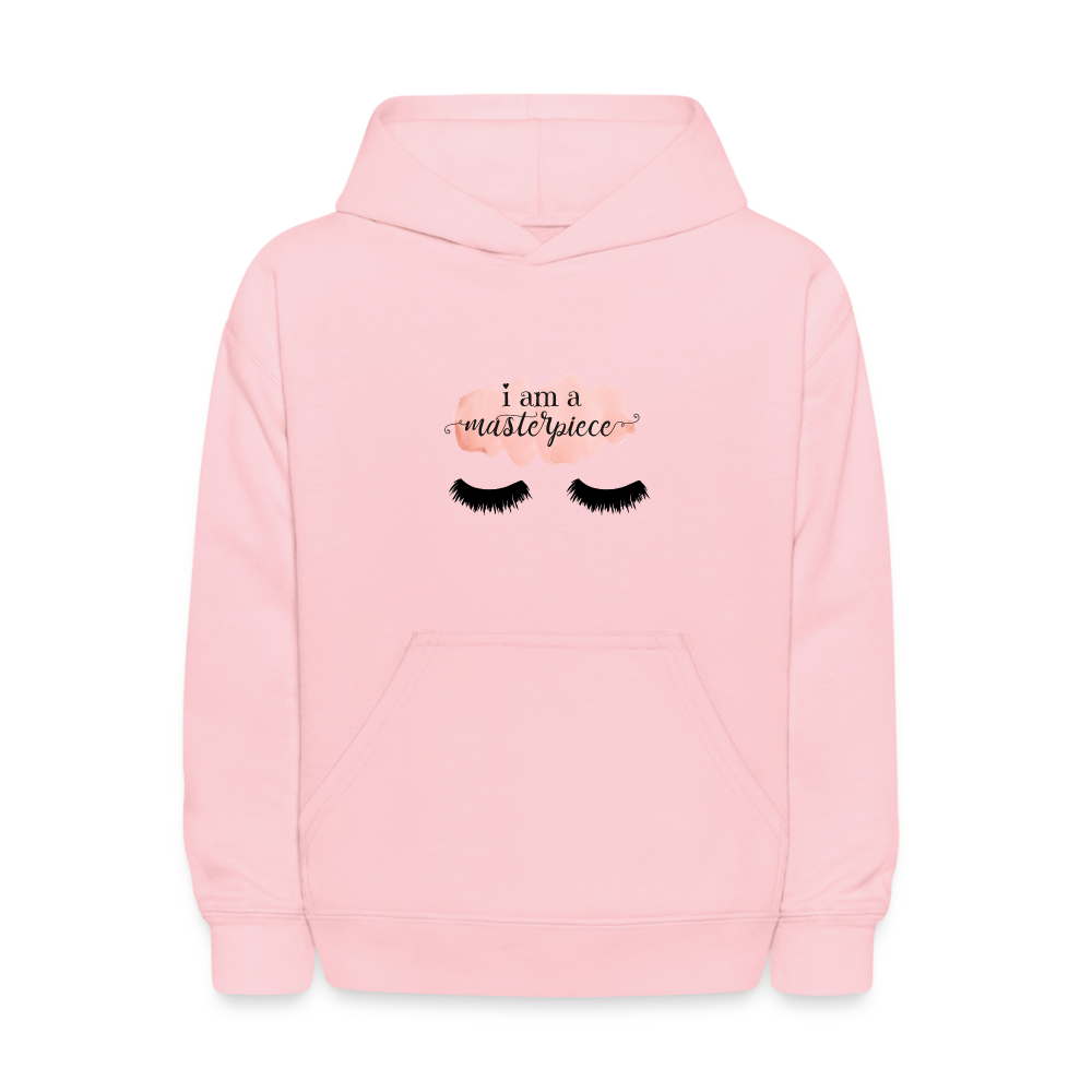 i am A Masterpiece Kids Pullover Hoodie Print - pink