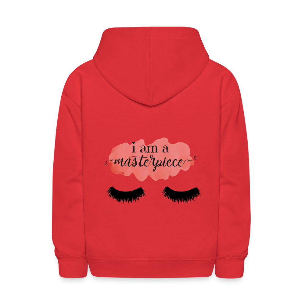 i am A Masterpiece Kids Pullover Hoodie Print - red