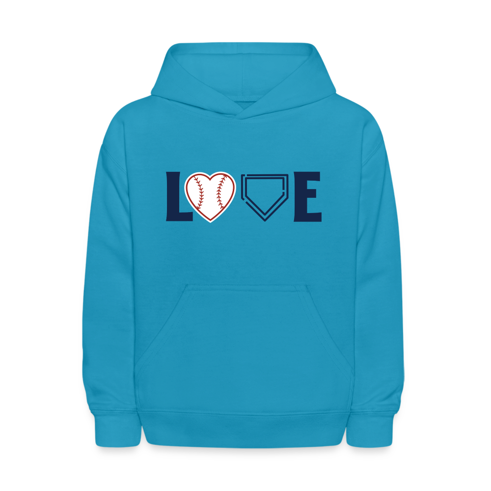 Love Ball Kids Pullover Hoodie Print - turquoise