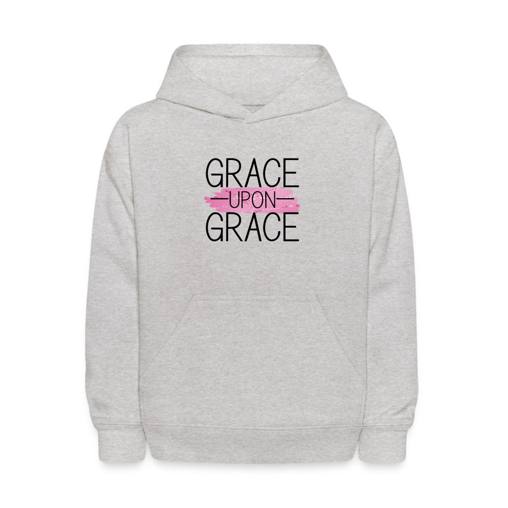 Grace Upon Grace Kids Youth Pullover Hoodie Print - heather gray