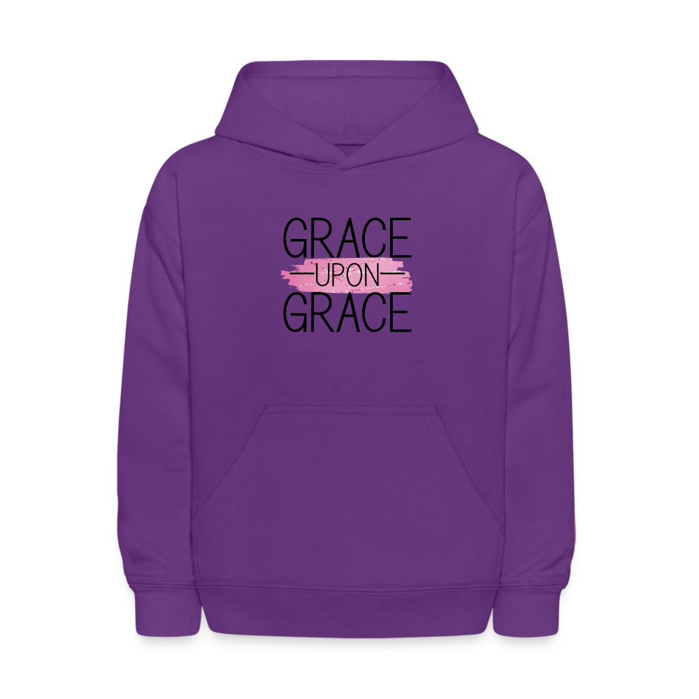 Grace Upon Grace Kids Youth Pullover Hoodie Print - purple