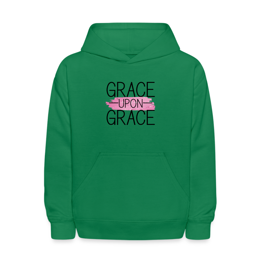 Grace Upon Grace Kids Youth Pullover Hoodie Print - kelly green