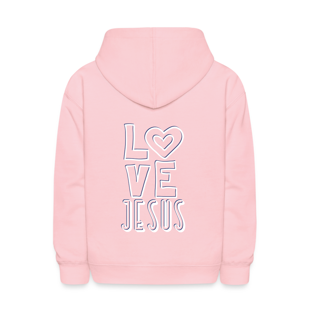 Love Jesus Kids Pullover Hoodie Print - pink