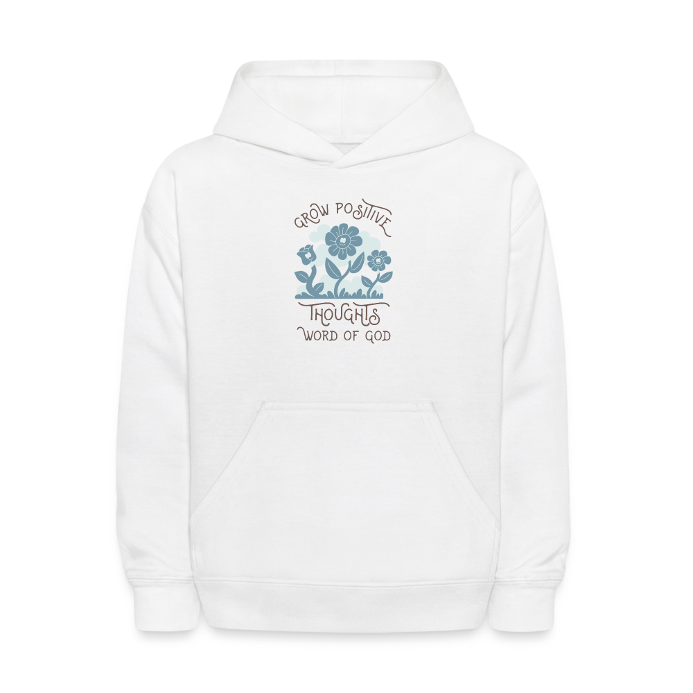 Grow Positive Thoughts Pullover Hoodie Print - white
