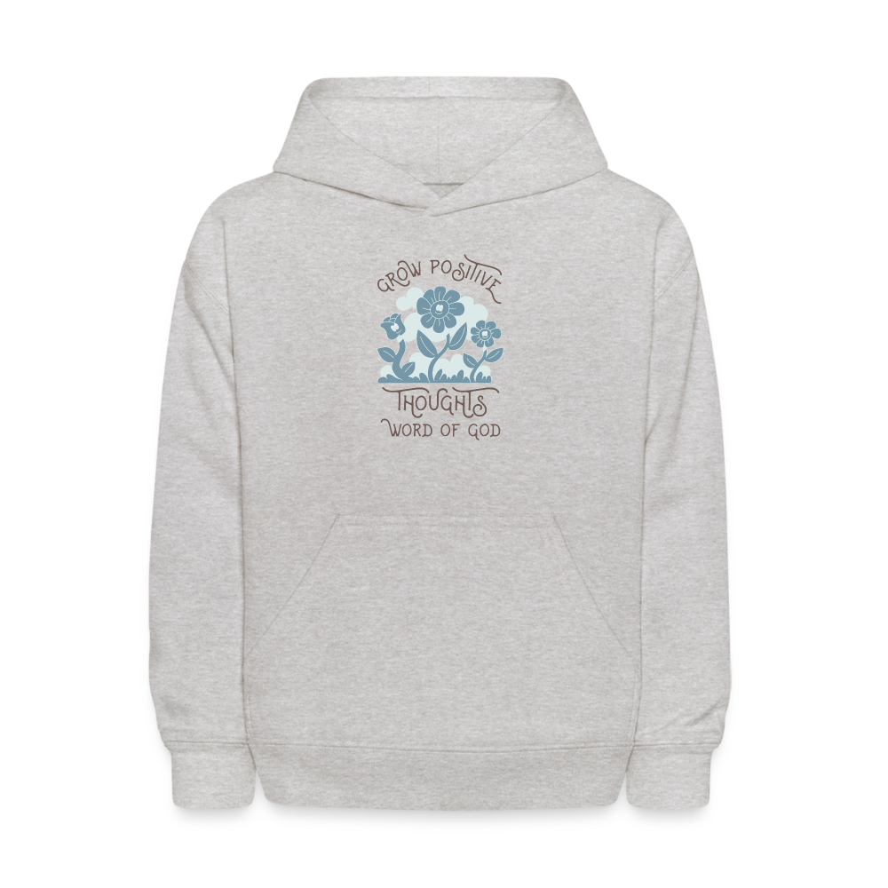 Grow Positive Thoughts Pullover Hoodie Print - heather gray