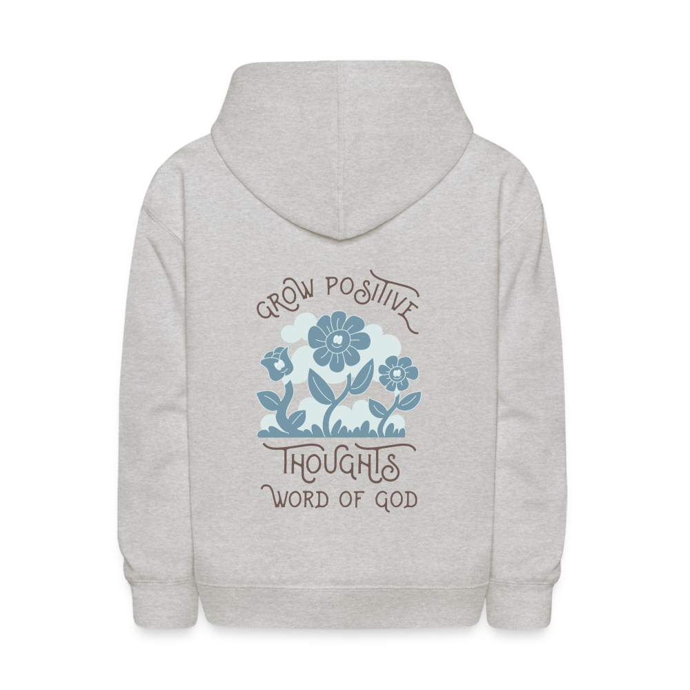 Grow Positive Thoughts Pullover Hoodie Print - heather gray