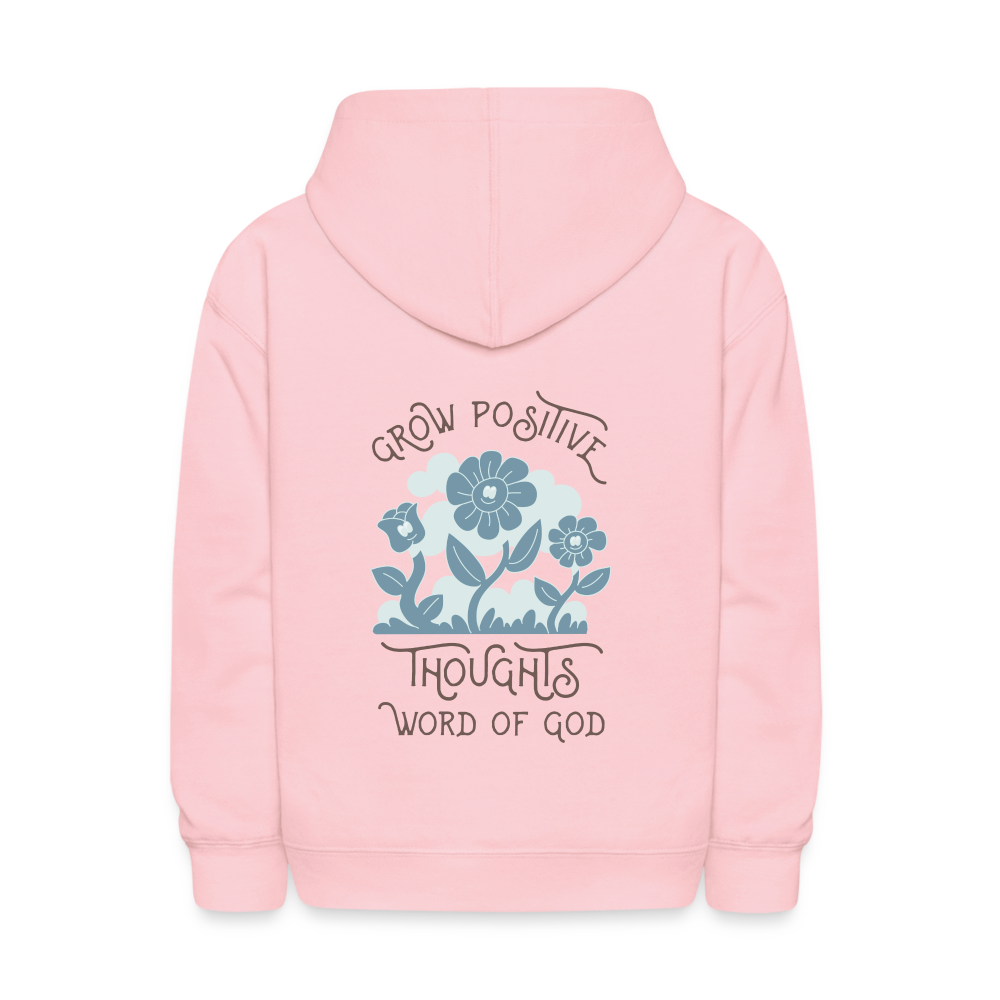 Grow Positive Thoughts Pullover Hoodie Print - pink