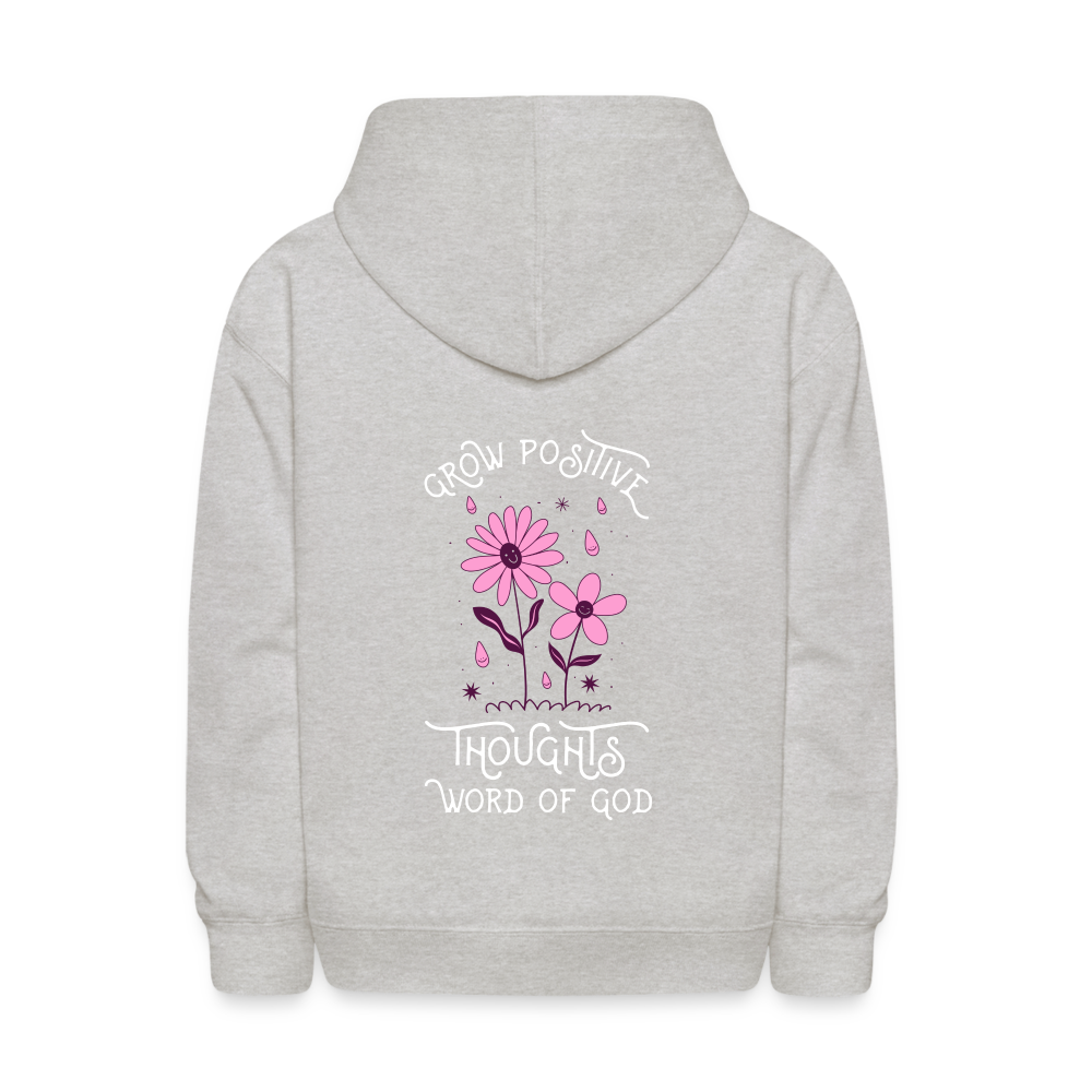 Word of God Grow Positive Thoughts Pullover Hoodie Print - heather gray