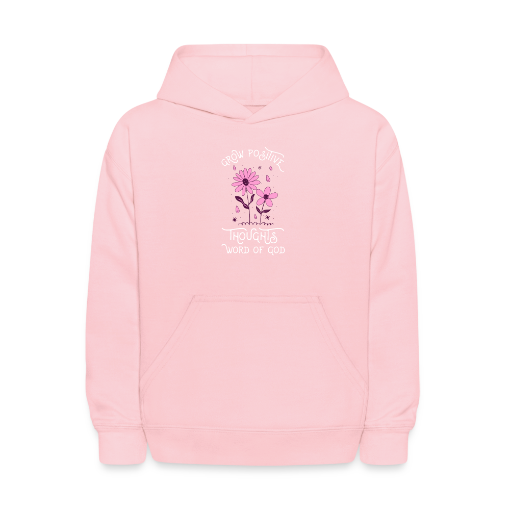Word of God Grow Positive Thoughts Pullover Hoodie Print - pink