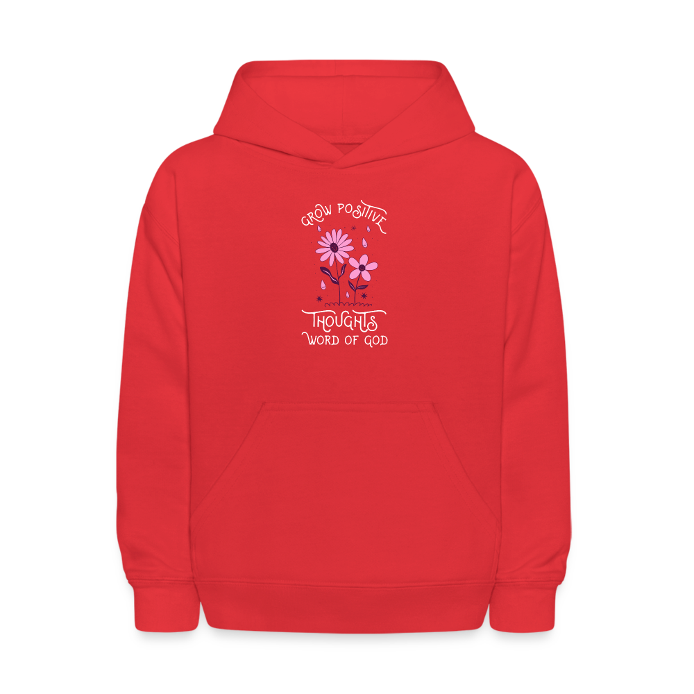 Word of God Grow Positive Thoughts Pullover Hoodie Print - red