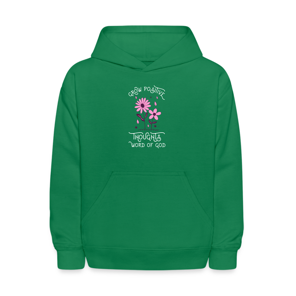 Word of God Grow Positive Thoughts Pullover Hoodie Print - kelly green