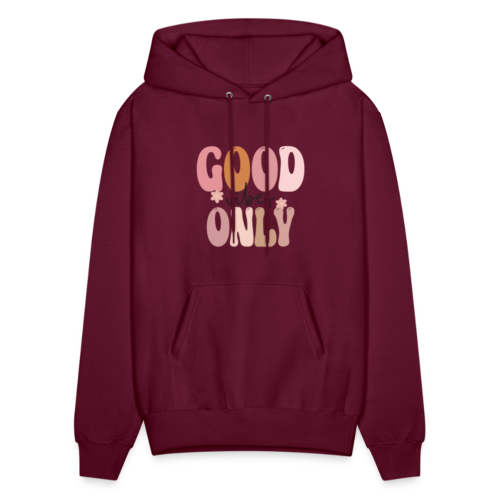 Good Vibes Only Grow Positive Thoughts Pullover Hoodie - burgundy